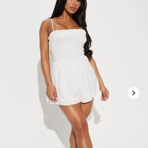 White Strapless Romper